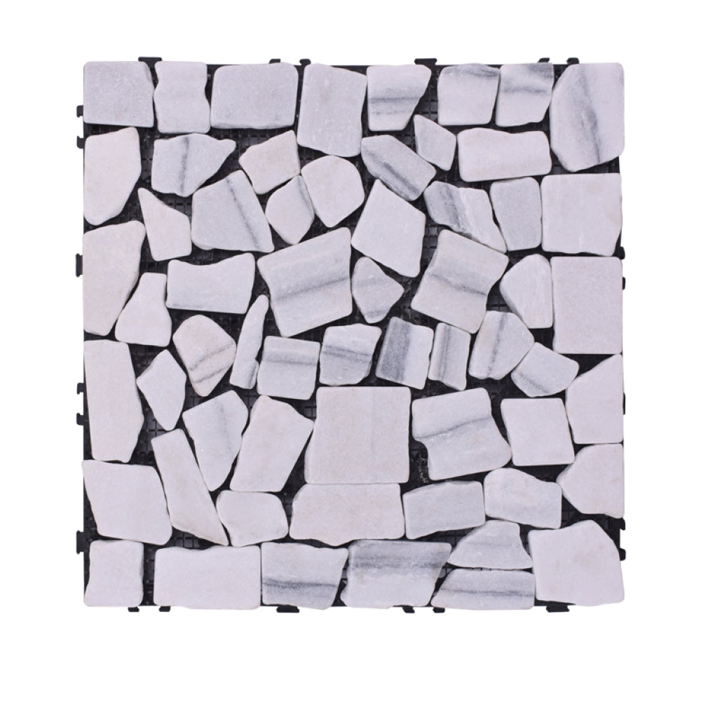 Stone Serenity: Naturstein Klickfliese Weiss 1m2
