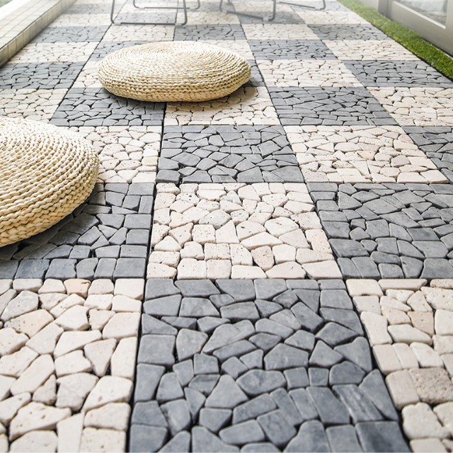 Stone Serenity: Naturstein Klickfliese Grau 1m2