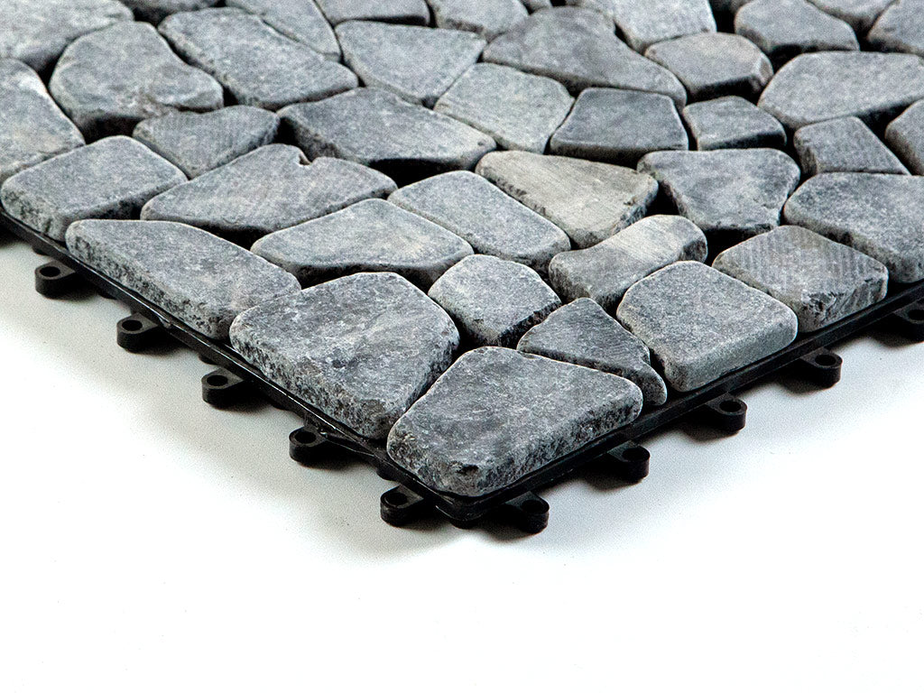 Stone Serenity: Naturstein Klickfliese Grau 1m2